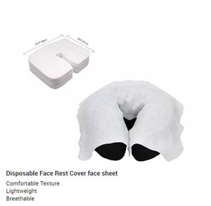 Conjunto de lençol descartável não tecido branco para descanso de cabeça de apoio para rosto, capas de descanso para rosto de massagem luxuosas ultramacias e antiaderentes