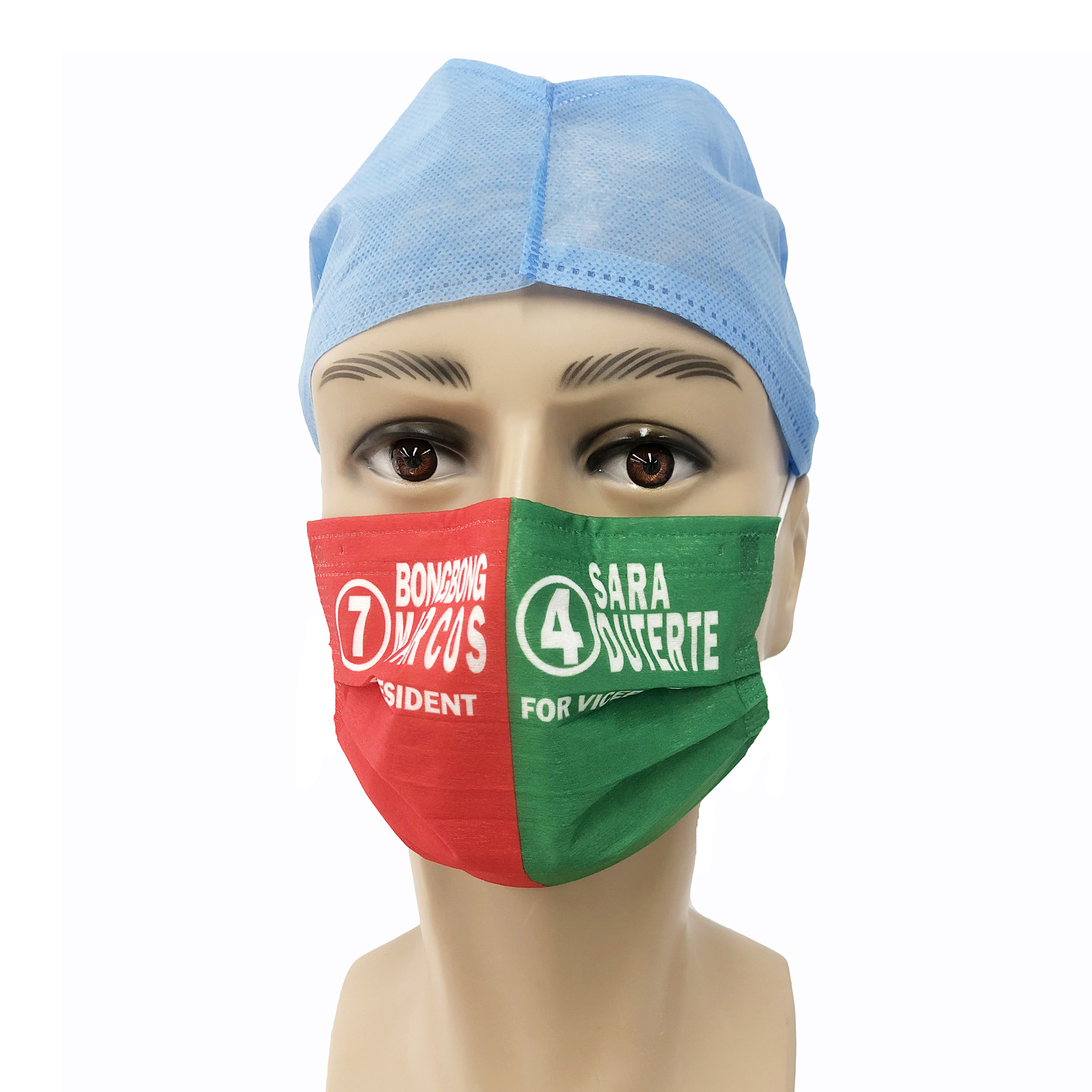 Máscara facial de proteção não tecida com presilha para os ouvidos, máscara à prova de poeira