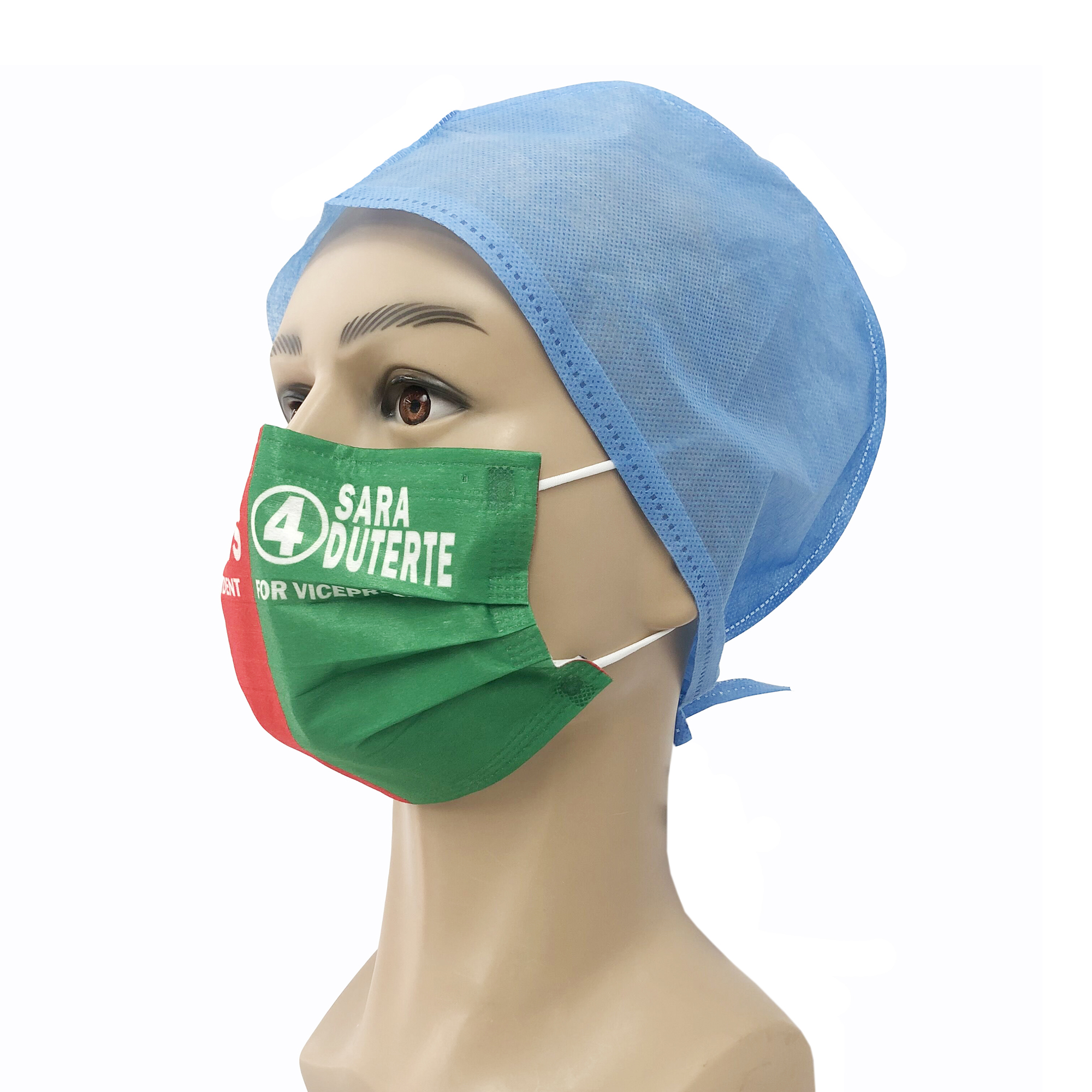 Máscara facial de proteção não tecida com presilha para os ouvidos, máscara à prova de poeira